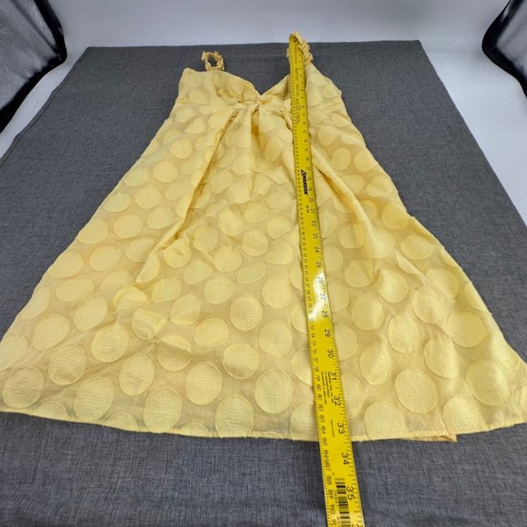 Maggy L Sleeveless Dress Solid Yellow Circles Size 6 100% Cotton Lining Polyeste - Picture 8 of 14